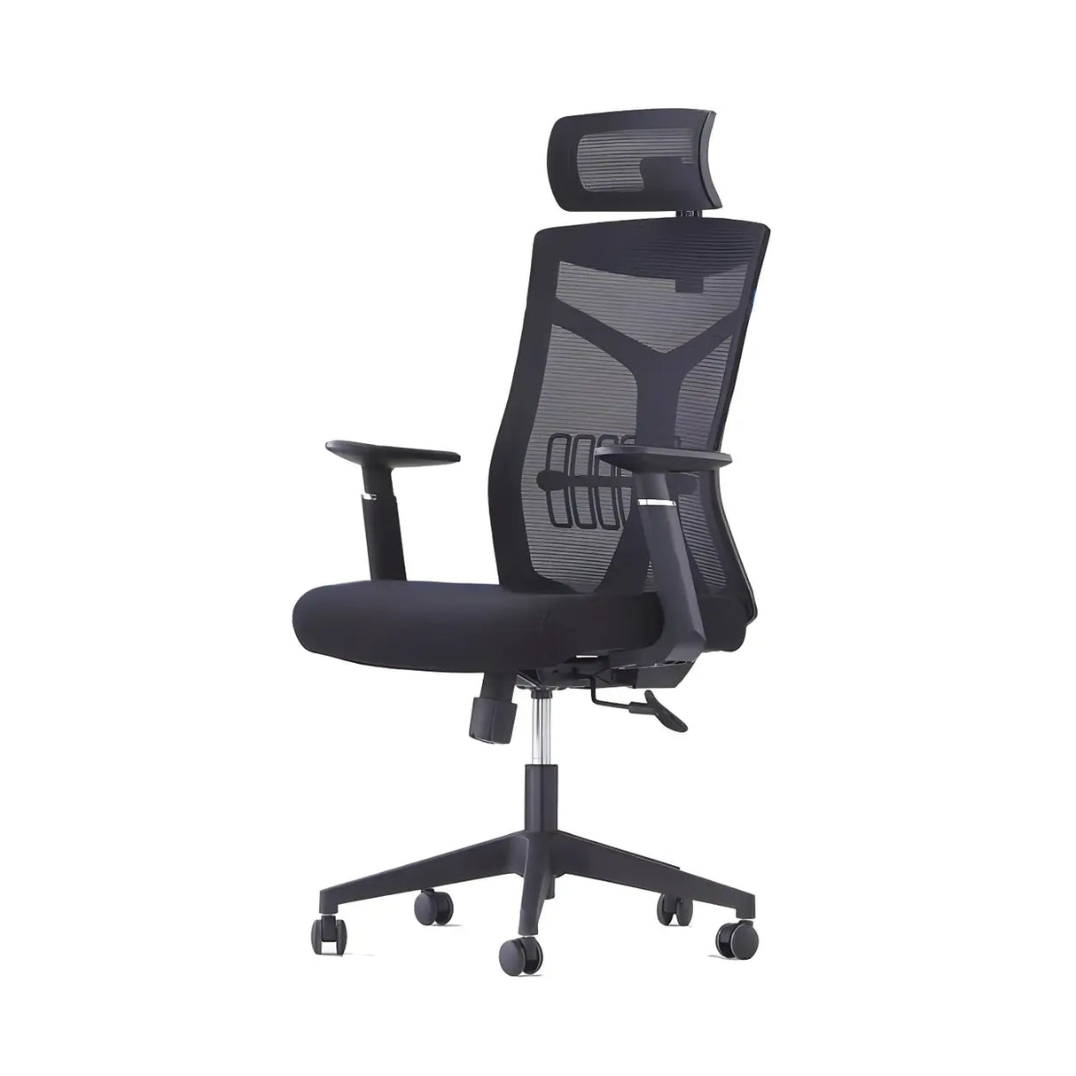 Black Adjustable Mesh Ergonomic Office Chair with Casters Image - 10