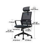 Black Adjustable Mesh Ergonomic Office Chair with Casters Image - 23