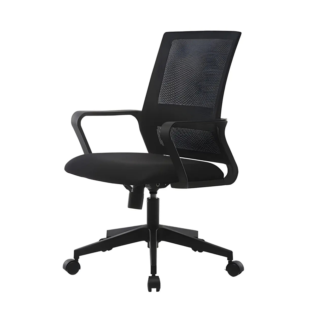 Black Adjustable Mesh Ergonomic Office Chair with Casters Image - 3