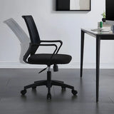Black Adjustable Mesh Ergonomic Office Chair with Casters Image - 4