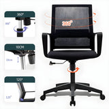 Black Adjustable Mesh Ergonomic Office Chair with Casters Image - 17