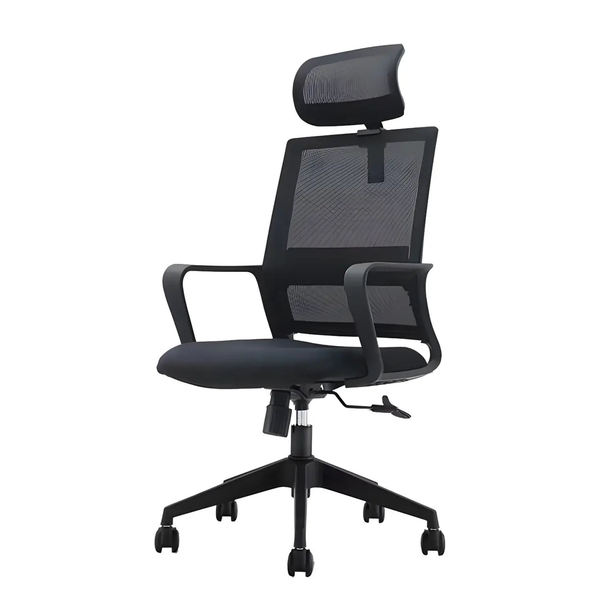 Black Adjustable Mesh Ergonomic Office Chair with Casters Image - 5