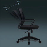Black Adjustable Mesh Ergonomic Office Chair with Casters Image - 18