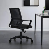 Black Adjustable Mesh Ergonomic Office Chair with Casters Image - 6