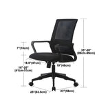 Black Adjustable Mesh Ergonomic Office Chair with Casters #size