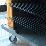 Black Adjustable Shelves Utility Cart with Lid and Bin Image - 8
