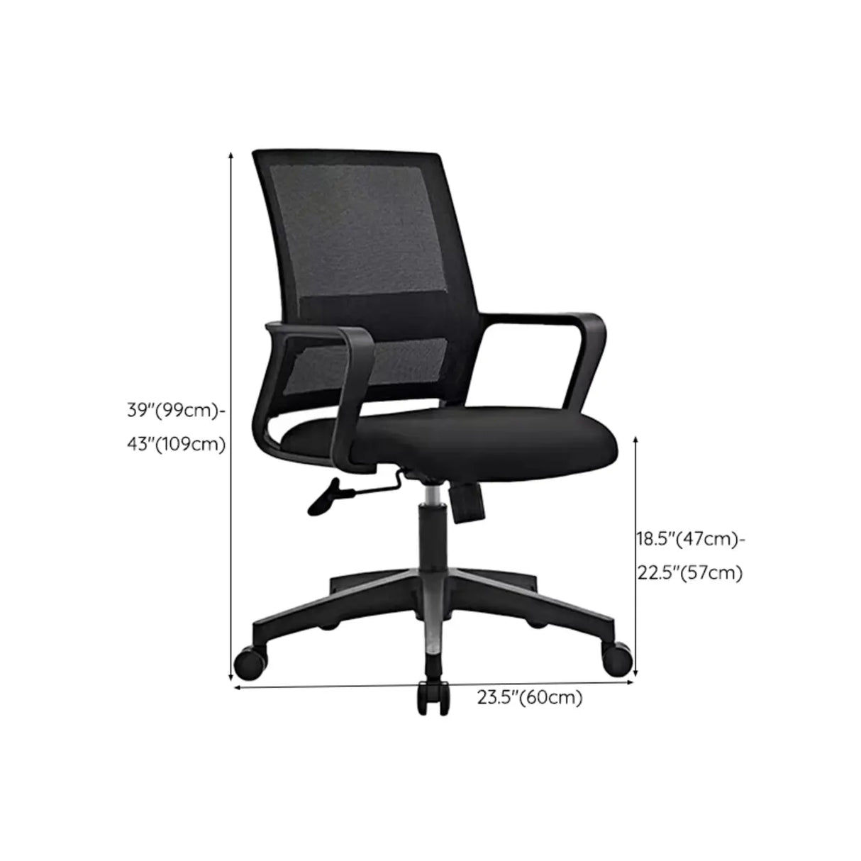 Black Adjustable Task Modern Ergonomic Mesh Office Chair Image - 10