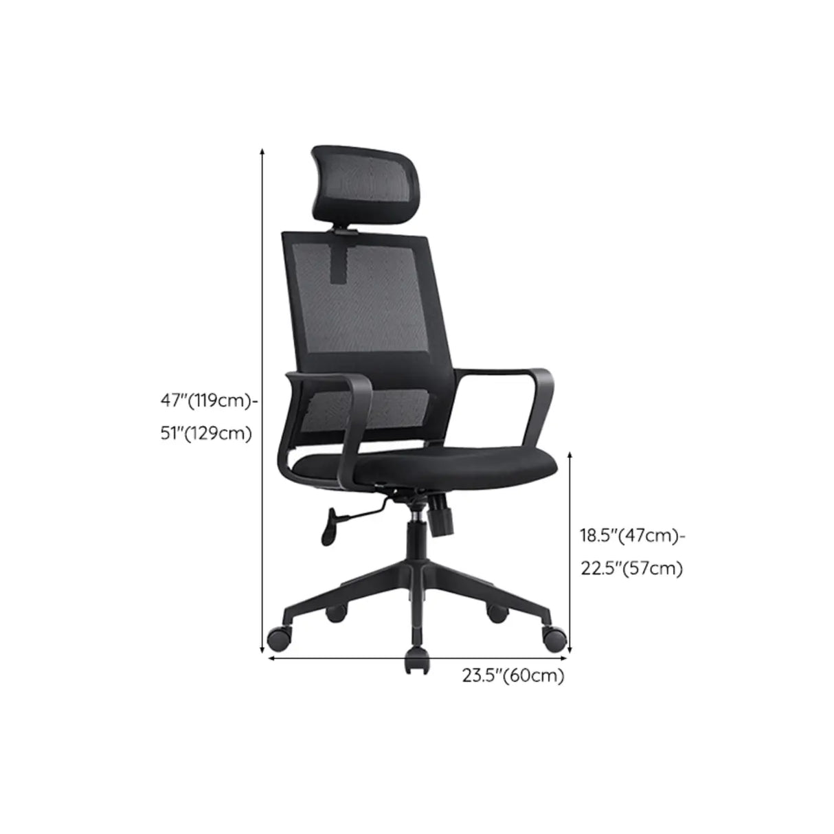 Black Adjustable Task Modern Ergonomic Mesh Office Chair 