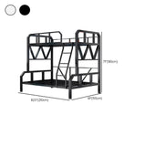 Black Alloy Twin Bunk Bed with Guardrail and Stairs #size