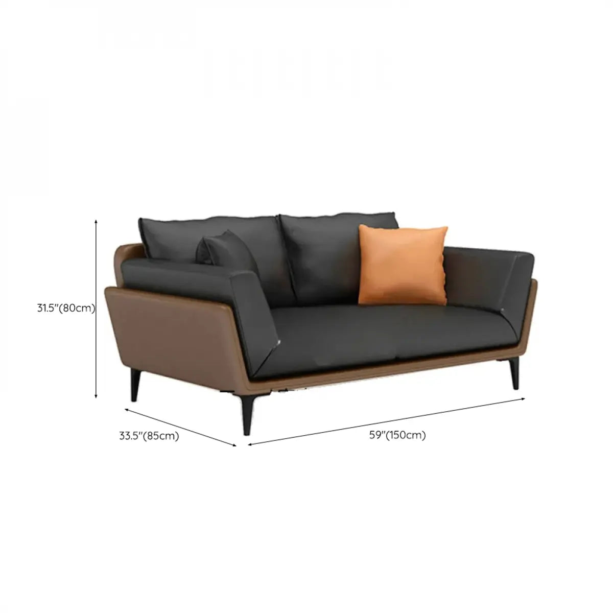 Black Anti Cat Scratch Leather Upholstered Back Sofa Image - 13