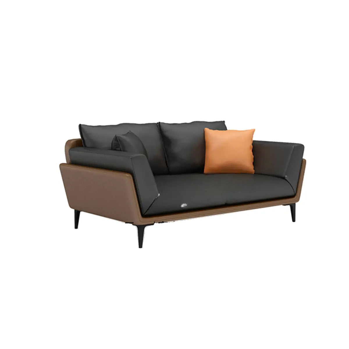 Black Anti Cat Scratch Leather Upholstered Back Sofa Image - 6