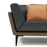 Black Anti Cat Scratch Leather Upholstered Back Sofa Image - 7