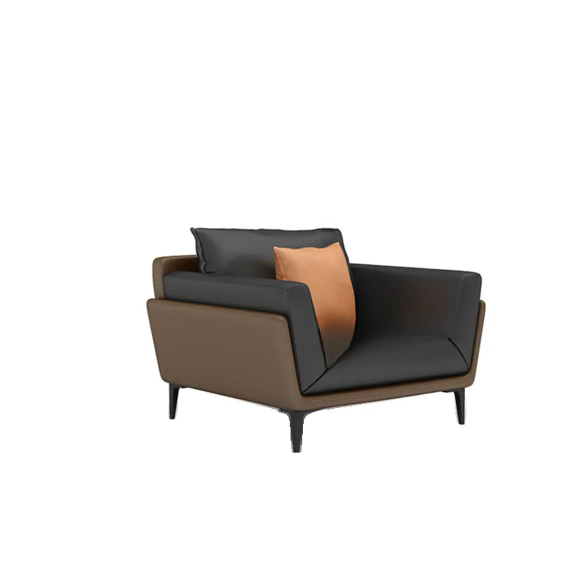 Black Anti Cat Scratch Leather Upholstered Back Sofa Image - 8