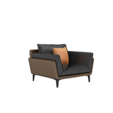 Black Anti Cat Scratch Leather Upholstered Back Sofa Image - 8