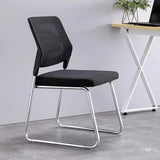 Black Armless Modern Ergonomic Mesh Office Chairs Image - 1