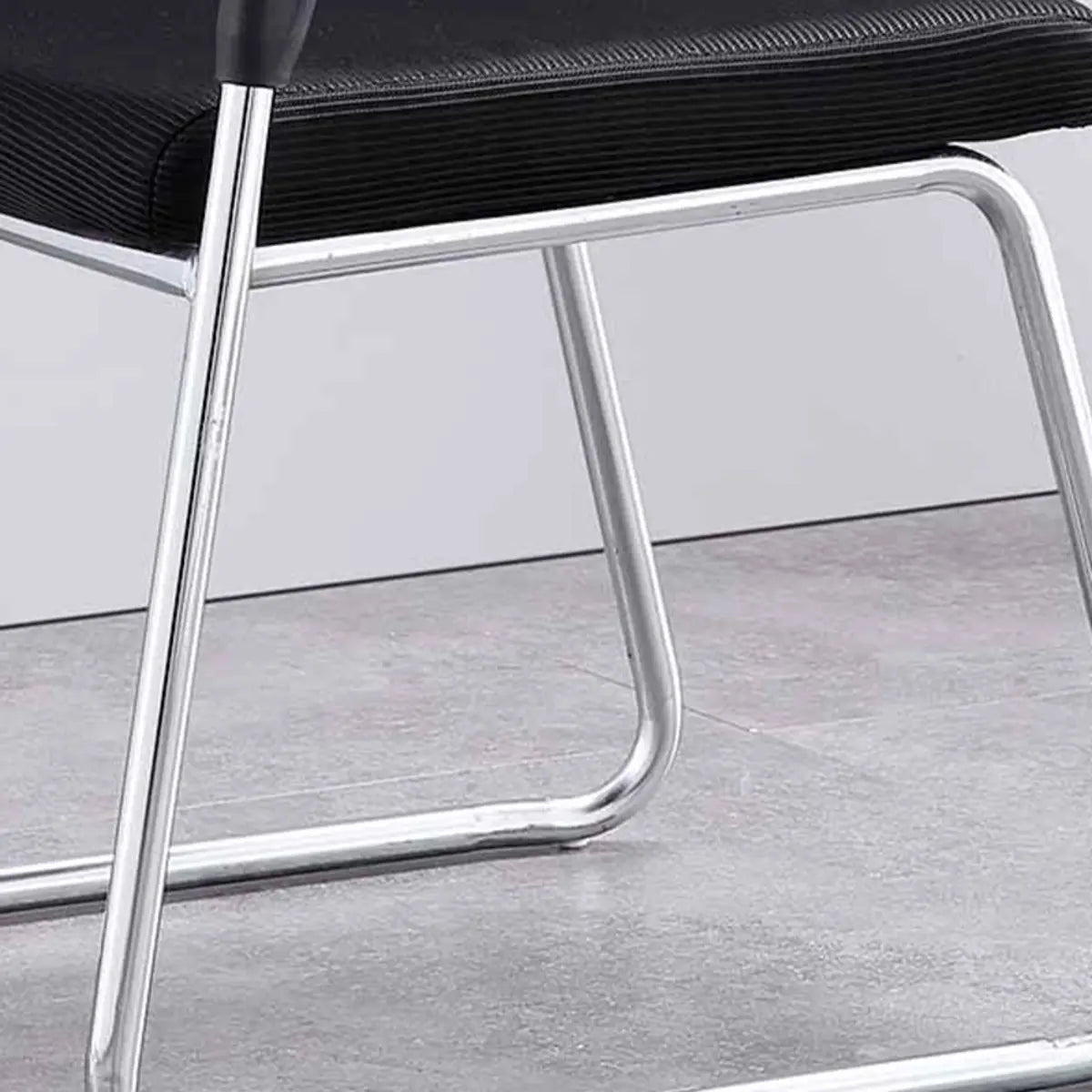 Black Armless Modern Ergonomic Mesh Office Chairs Image - 12
