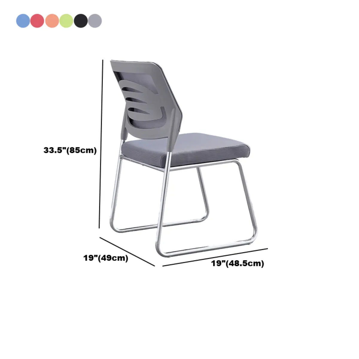 Black Armless Modern Ergonomic Mesh Office Chairs 