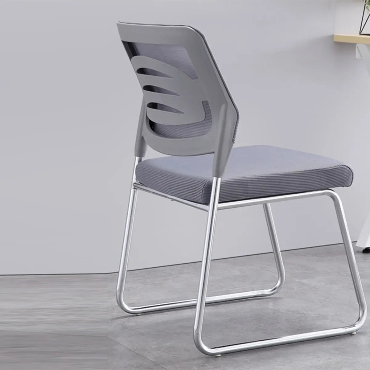 Black Armless Modern Ergonomic Mesh Office Chairs Image - 6