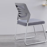 Black Armless Modern Ergonomic Mesh Office Chairs Image - 6