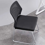 Black Armless Modern Ergonomic Mesh Office Chairs Image - 8