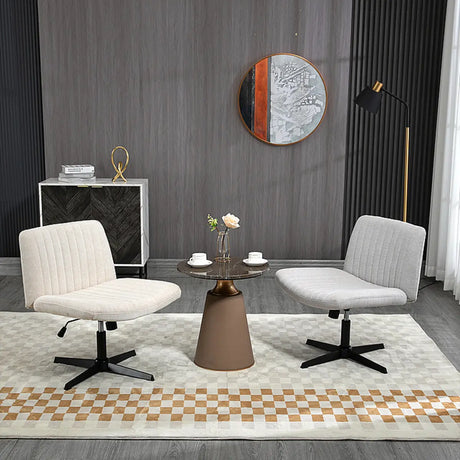 Black Base Comfort Rotating Fabric Studio Office Chair Image - 1