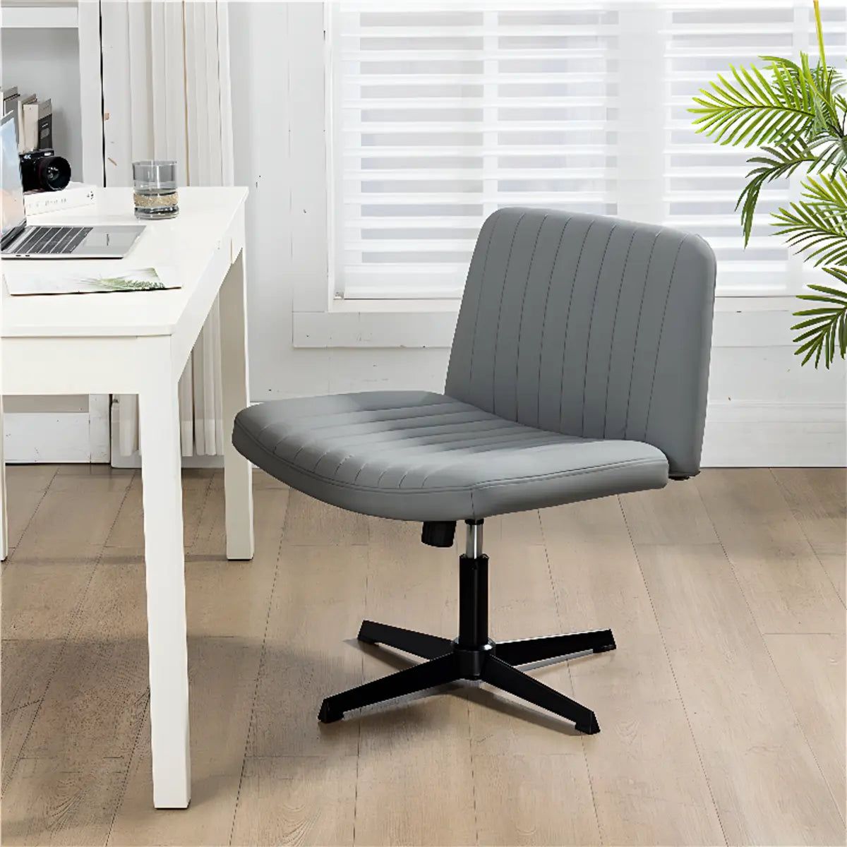 Black Base Comfort Rotating Fabric Studio Office Chair Image - 10