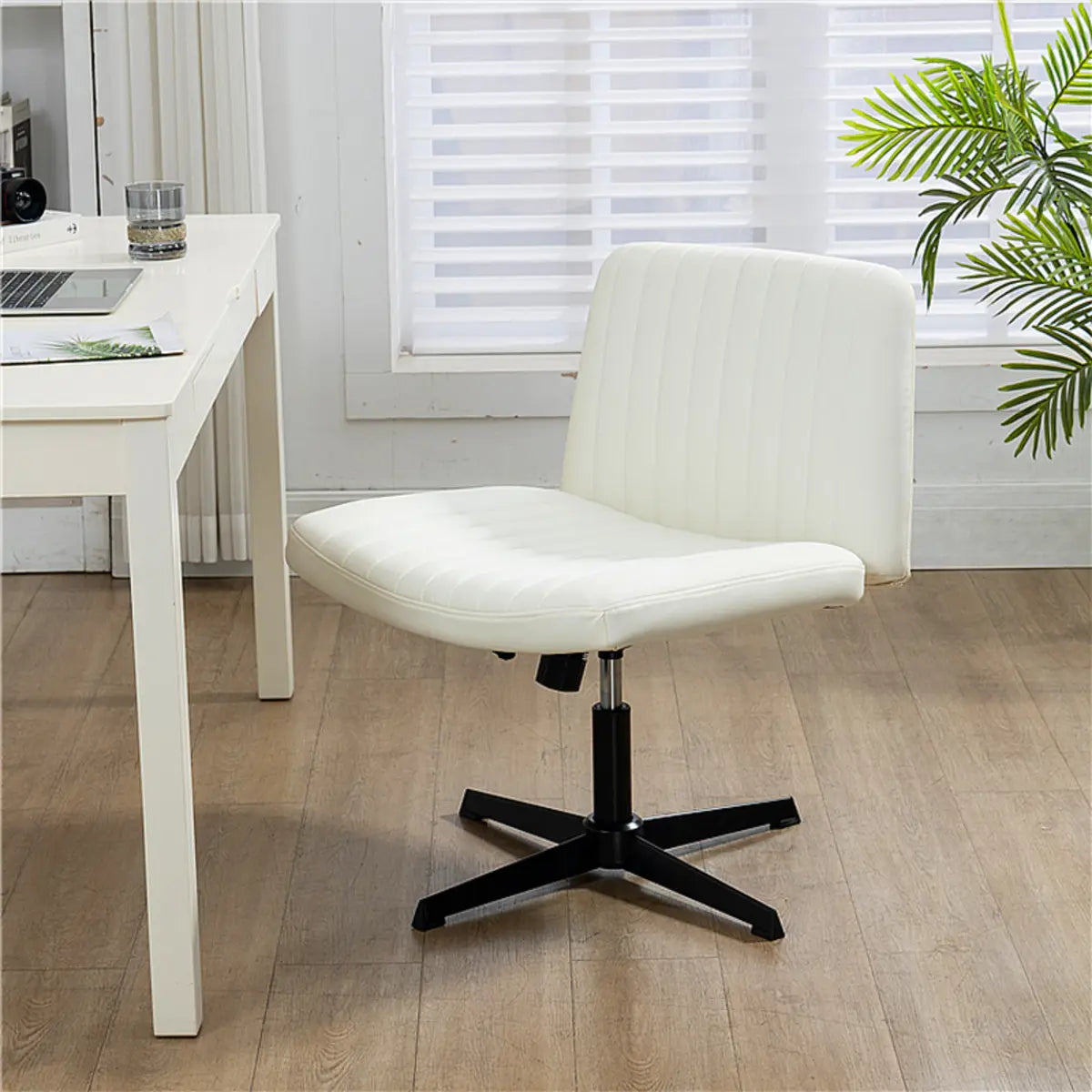 Black Base Comfort Rotating Fabric Studio Office Chair Image - 7