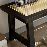 Black Bedroom Bench with Shoe Storage Image - 12