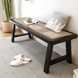 Black Bedroom Bench with Shoe Storage Image - 6