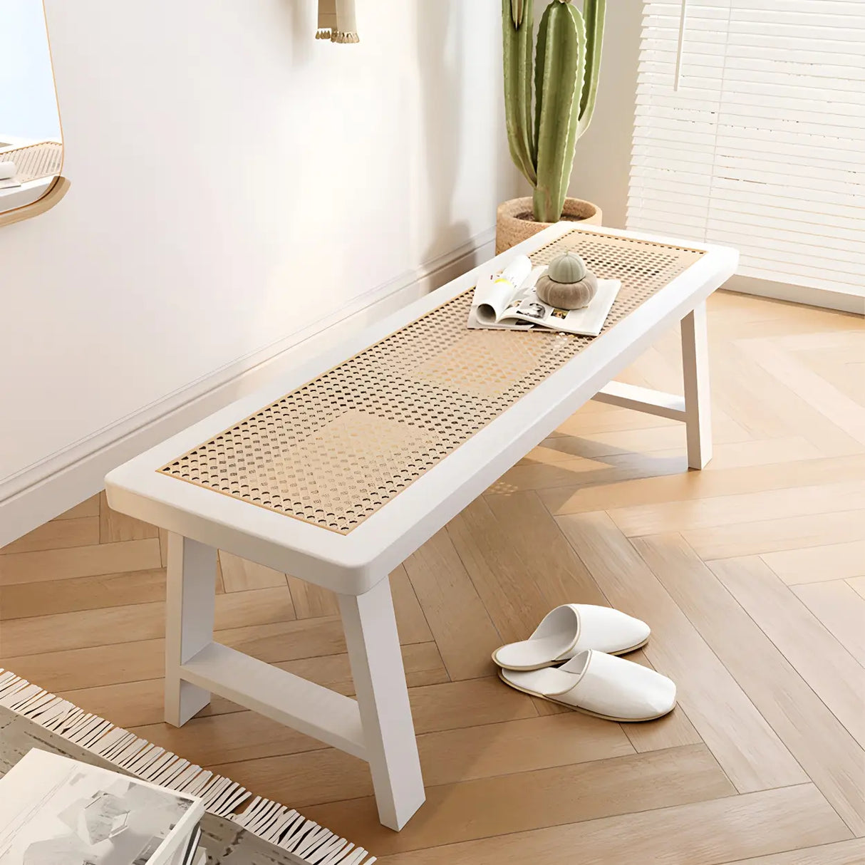 Black Bedroom Bench with Shoe Storage Image - 9