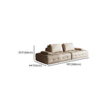 Black Beige Genuine Leather Pillow Back Sectional #size