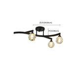 Black Branch Crystal Semi-Flush Mount Light 7-Light #size