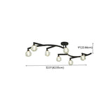 Black Branch Crystal Semi-Flush Mount Light 7-Light Image - 17