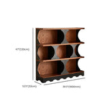 Black Brown Artistic Circular Open-Back Wide Bookcase Image - 10