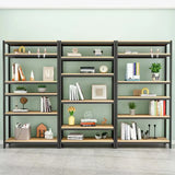 Black Casual Vertical Steel Frame Display Bookcase Image - 1