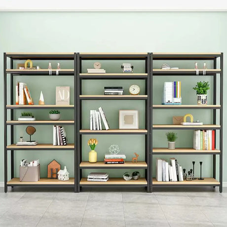 Black Casual Vertical Steel Frame Display Bookcase Image - 1