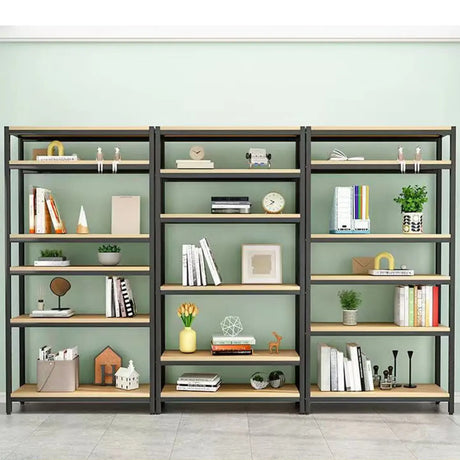 Black Casual Vertical Steel Frame Display Bookcase Image - 2