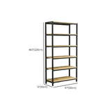 Black Casual Vertical Steel Frame Display Bookcase Image - 23