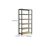 Black Casual Vertical Steel Frame Display Bookcase Image - 27