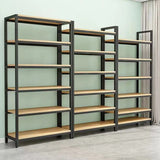 Black Casual Vertical Steel Frame Display Bookcase Image - 3