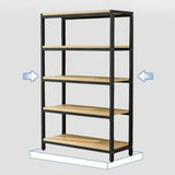 Black Casual Vertical Steel Frame Display Bookcase Image - 5