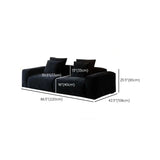 Black Chenille Square Arm Concealed Support Sofa #size
