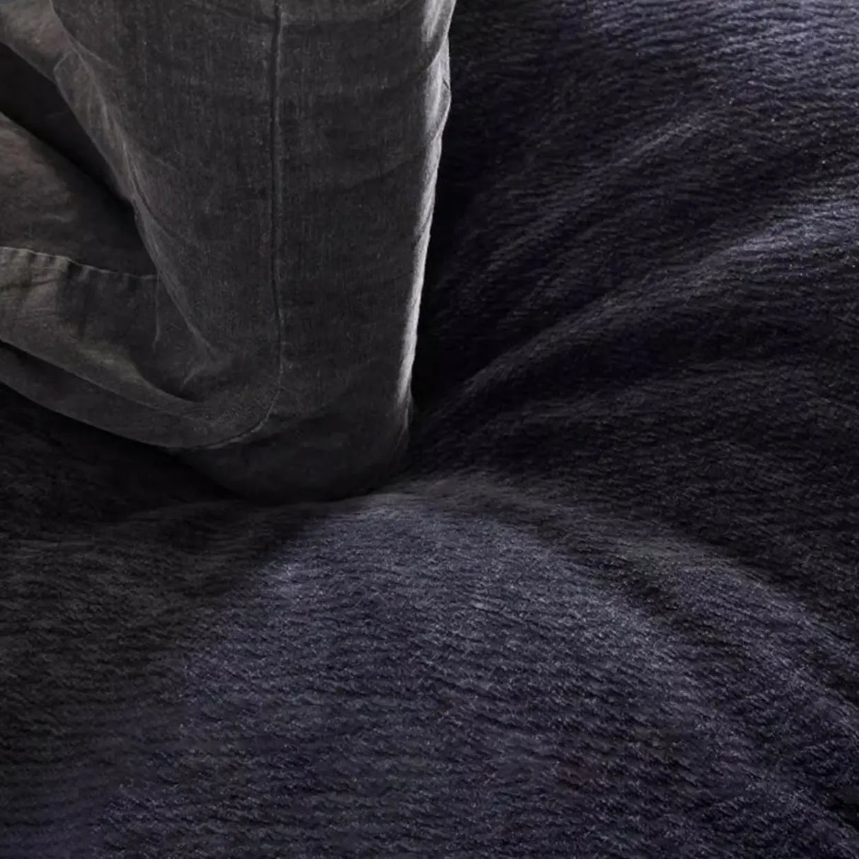 Black Chenille Square Arm Concealed Support Sofa Image - 8