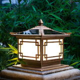 Black Chic Oriental Metal Pagoda Outdoor Lantern  Lamp Image - 11