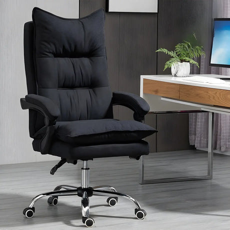 Black Comfort Ergonomic High-Back Fabric Office Chair Image - 1