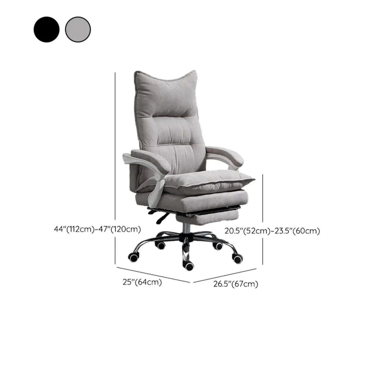 Black Comfort Ergonomic High-Back Fabric Office Chair 