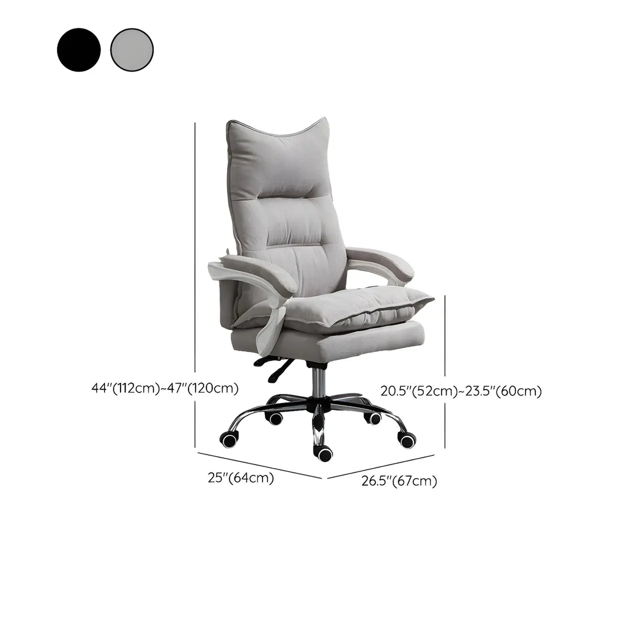 Black Comfort Ergonomic High-Back Fabric Office Chair Image - 15