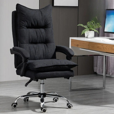 Black Comfort Ergonomic High-Back Fabric Office Chair Image - 2
