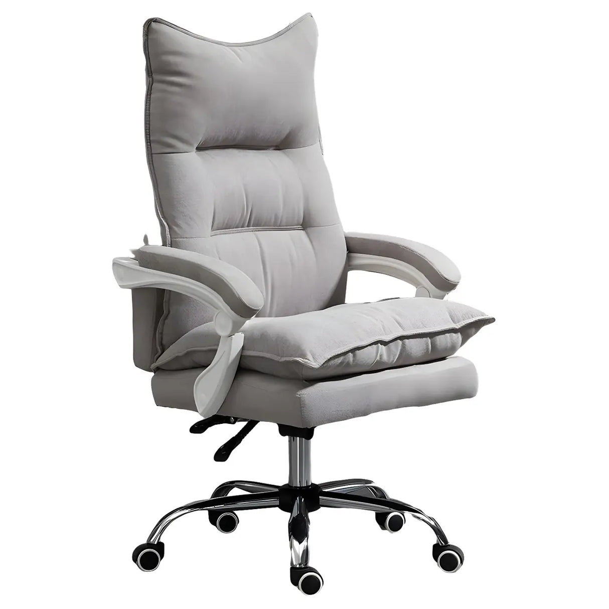 Black Comfort Ergonomic High-Back Fabric Office Chair Image - 9