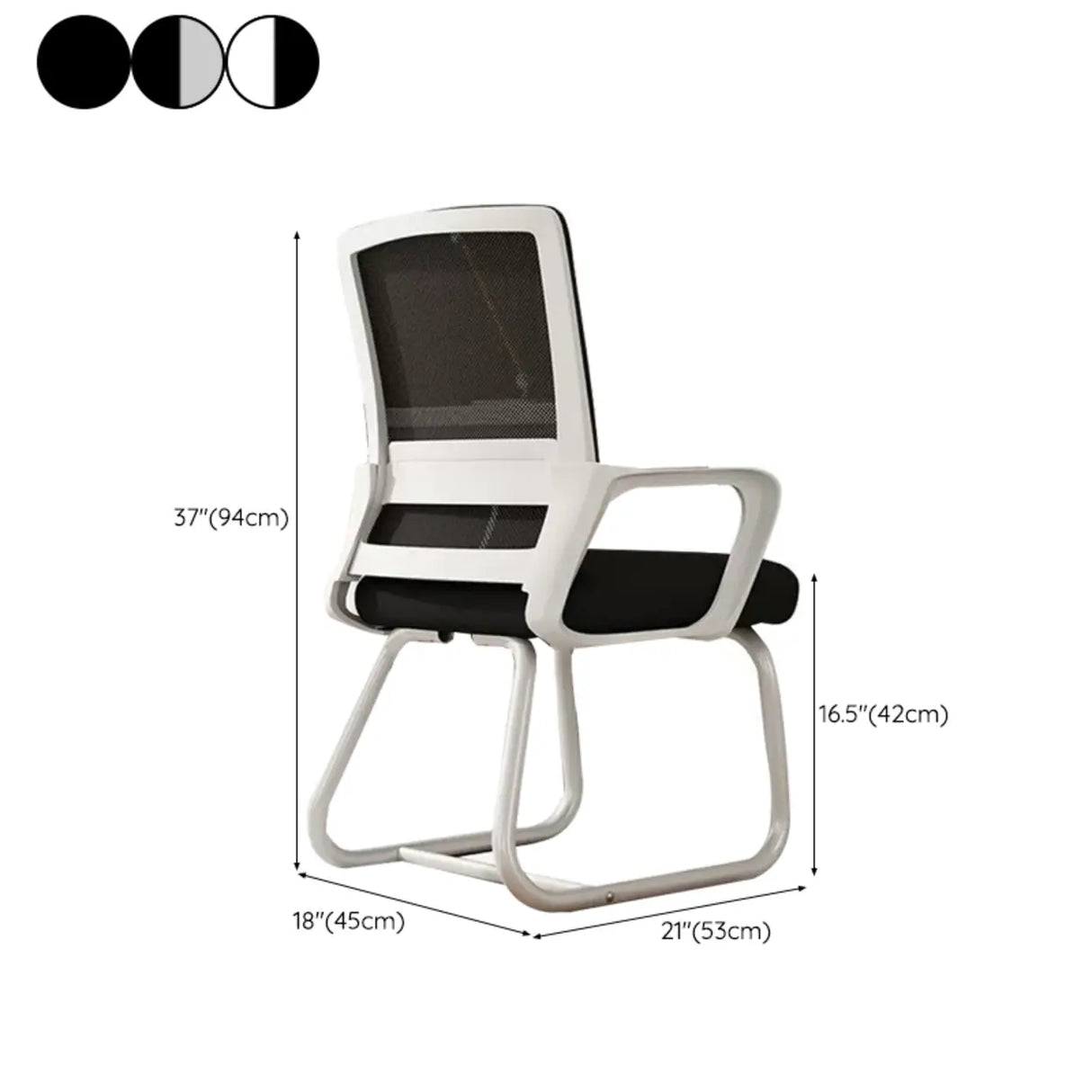 Black Comfortable Mesh Mid-Back Ergonomic Office Chair 
